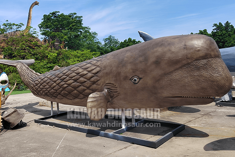 4 lifelike sperm whale statue ocean animals